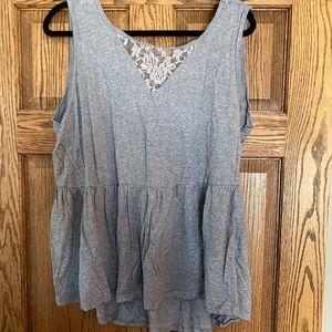 Torrid Grey Blouse with Lace